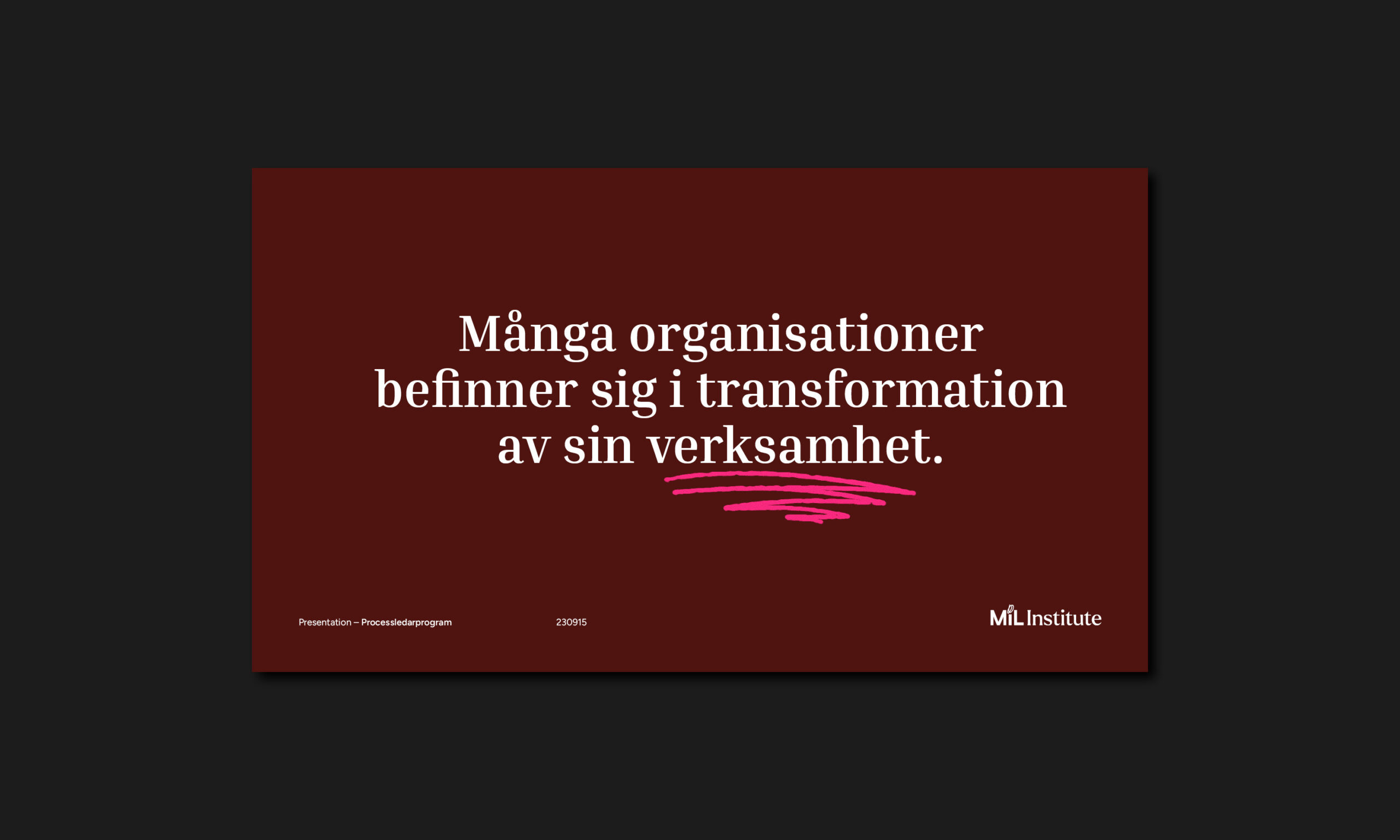 MiL Institute Presentation